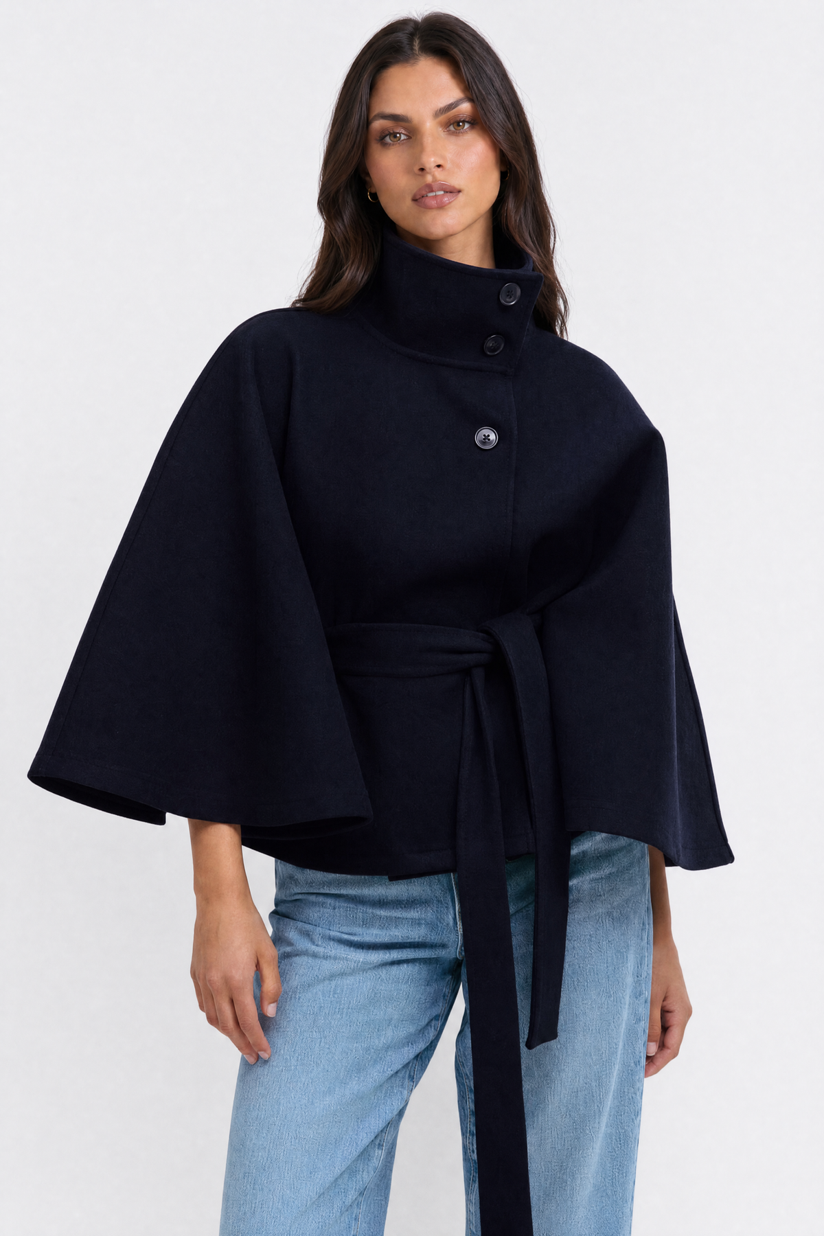 Loreza – Giacca a mantello Blu Marino