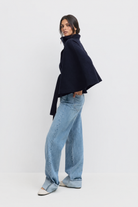 Loreza – Giacca a mantello Blu Marino